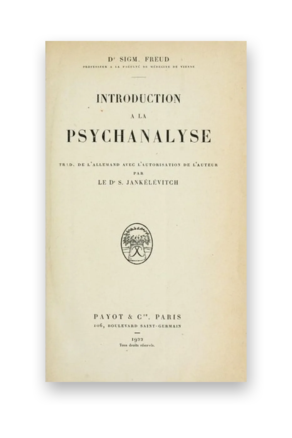 Introduction à la psychanalyse