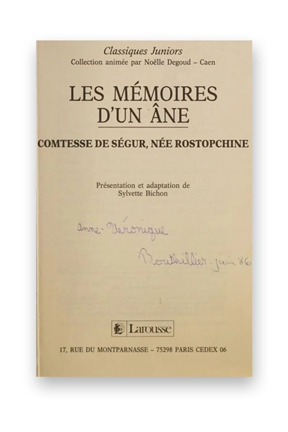 Les Mémoires d'un âne